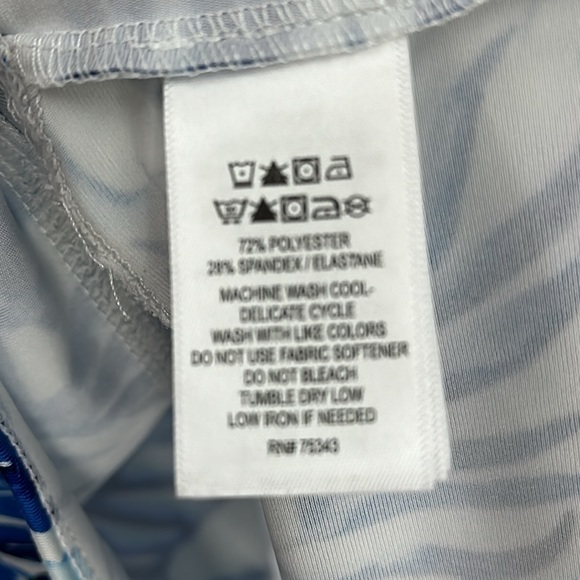 TOMMY BAHAMA Tropical Palms Quarter Zip Ruffled UPF 50+ Dress XS Blue/White - Picture 7 of 7